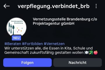Instagram-Account der Vernetzungsstelle Brandenburg.